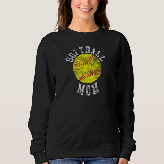 Vintage Softball-Mama Sweatshirt (Vorderseite)