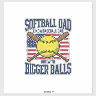 Vintage Softball Papa größere Bälle Shirt Design_1 Aufkleber