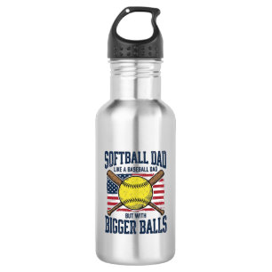 Vintage Softball Papa größere Bälle Shirt Design_1 Edelstahlflasche