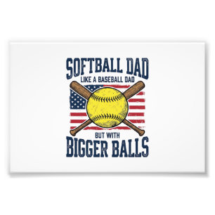Vintage Softball Papa größere Bälle Shirt Design_1 Fotodruck