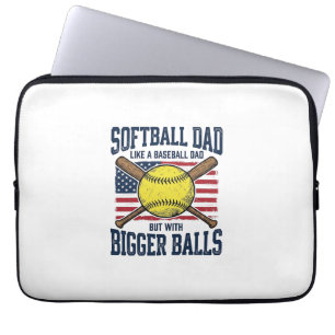 Vintage Softball Papa größere Bälle Shirt Design_1 Laptopschutzhülle