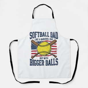 Vintage Softball Papa größere Bälle Shirt Design_1 Schürze