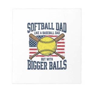 Vintage Softball Vater Größere Bälle Shirt Design_ Notizblock