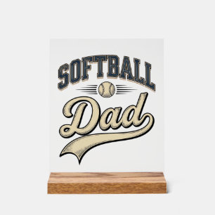 Vintage Softball Vater Sport Vater Shirt Design (2 Acrylschild