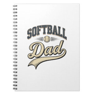 Vintage Softball Vater Sport Vater Shirt Design (2 Notizblock