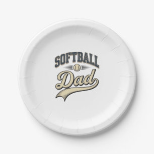 Vintage Softball Vater Sport Vater Shirt Design (2 Pappteller