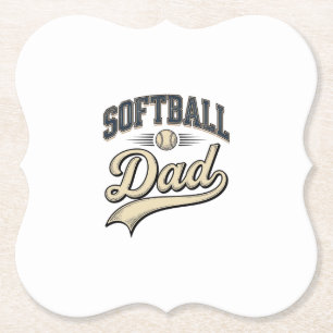 Vintage Softball Vater Sport Vater Shirt Design (2 Untersetzer