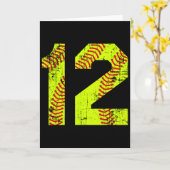 Vintage Softll 12 Jersey Number Karte (Gelbe Blume)