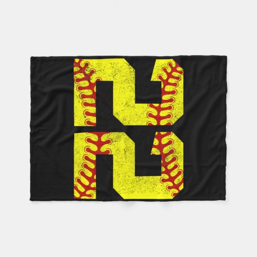 Vintage Softll 22 Jersey Number Fleecedecke (Vorderseite (Horizontal))