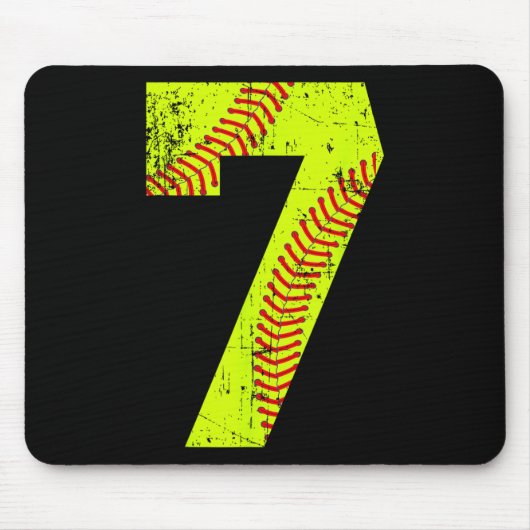 Vintage Softll 7 Trikotnummer Mousepad (Vorne)