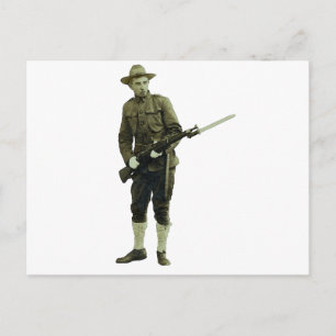 Vintage Soldat aus dem Ersten Weltkrieg Postkarte