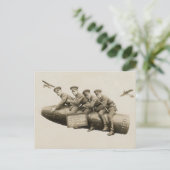 Vintage Soldaten der 1920er Jahre Funny Postkarte (Stehend Vorderseite)