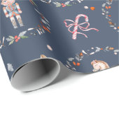 Vintage Soldier Christmas Wrapping Paper Geschenkpapier (Rolleneckpunkt)