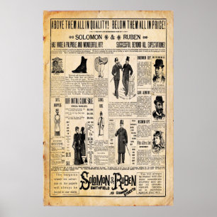 Vintage Solomon & Ruben Store Druck Poster