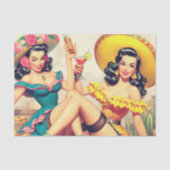 Vintage Sombrero Girls Seidenpapier (Vorderseite)