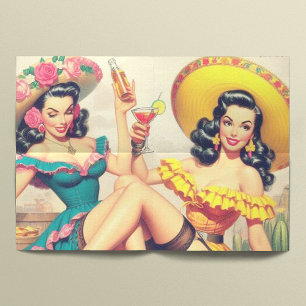Vintage Sombrero Girls Seidenpapier
