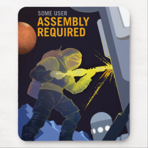 Vintage Some Assembly Required Mars Rekrutierung Mousepad
