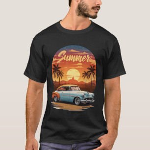 Vintage Sommer Auto Sonnenuntergang Streetwear Sty T-Shirt
