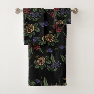 Vintage Sommer-Blume-Muster Badhandtuch Set