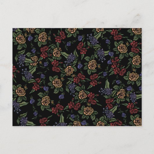 Vintage Sommer-Blume-Muster Postkarte (Vorderseite)