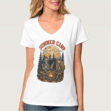 Vintage-Sommer-Camp-Skelett-Lagerfeuer-Design