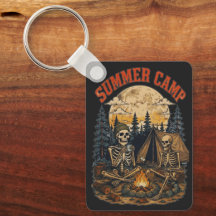 Vintage Sommer-Camping-Skelett-Lagerfeuer-Design