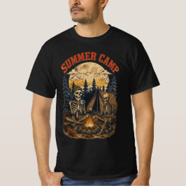 Vintage Sommer-Camping-Skelett-Lagerfeuer-Design T-Shirt