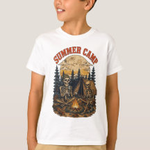 Vintage Sommer-Camping-Skelett-Lagerfeuer-Design