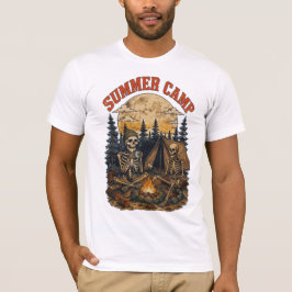 Vintage Sommer-Camping-Skelett-Lagerfeuer-Design T-Shirt