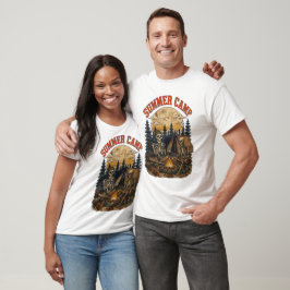 Vintage Sommer-Camping-Skelett-Lagerfeuer-Design T-Shirt
