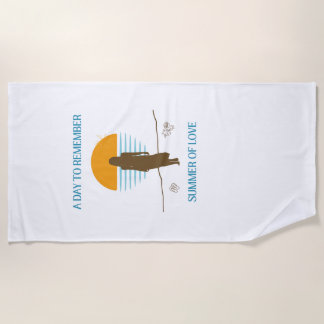 Vintage-Sommer der Liebe Romantische Strandsilhoue Strandtuch