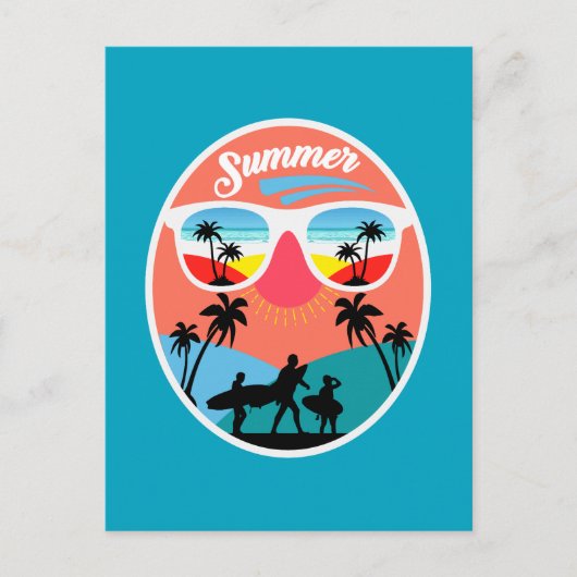 Vintage Sommer Design-68265 Postkarte (Vorderseite)