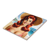 Vintage Sommer Pin-up Fliese (Seite)