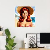 Vintage Sommer Pin-up Poster (Heimbüro)