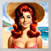 Vintage Sommer Pin-up Poster (Vorne)
