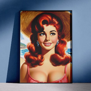 Vintage Sommer Pin-up Poster