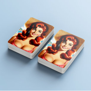 Vintage Sommer Pin-up Spielkarten