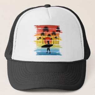 Vintage Sommer Stimmung Silhouette Surfer Truckerkappe