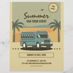 Vintage-Sommer-Tourposter, Kinder-Sommercamp Flyer