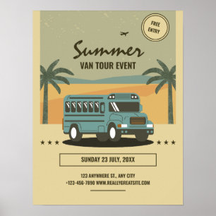  Vintage Sommer-Tourposter, Kinder-Sommercamp Poster