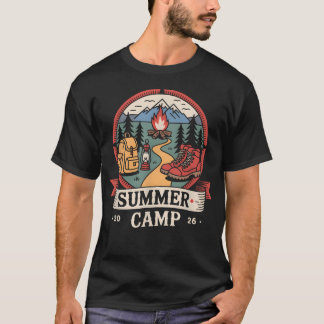 Vintage Sommercamp 2026 Naturpfad Camping T-Shirt