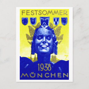 Vintage Sommerfestplakat Postkarte