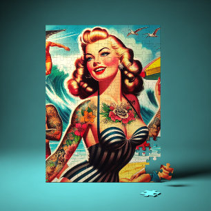 Vintage-Sommergirl Puzzle