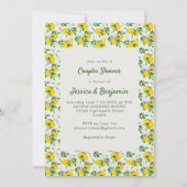 Vintage Sommerlemon Fruchtmuster Paare Dusche Einladung (Vorderseite)