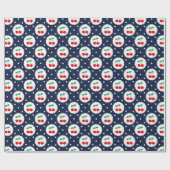 Vintage Sommernavy, White & Red Cherries Geschenkpapier (Flach)