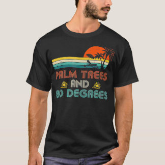 Vintage Sommerpalmen und 80 Grad T-Shirt