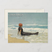 Vintage Sommerpostkarte vom Strand [Text 2] Postkarte (Vorne/Hinten)