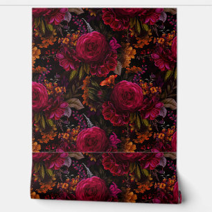 Vintage Sommerromantik Maximalismus Moody Floral Tapete