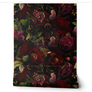 Vintage Sommerromantik Maximalismus Moody Floral Tapete