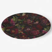 Vintage SommerromantikMaximalismus Moody Floral Pappteller (Schrägansicht)